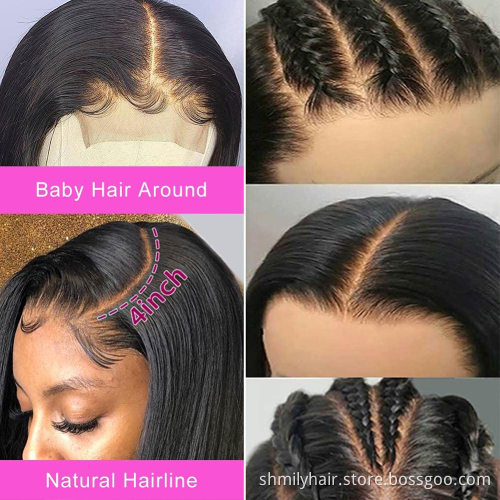 Shmily Wholesale price 4X4 body wave U Shape Full Lace front Wigs Brazilian Human Lace For Black Women fashionable hairstyle